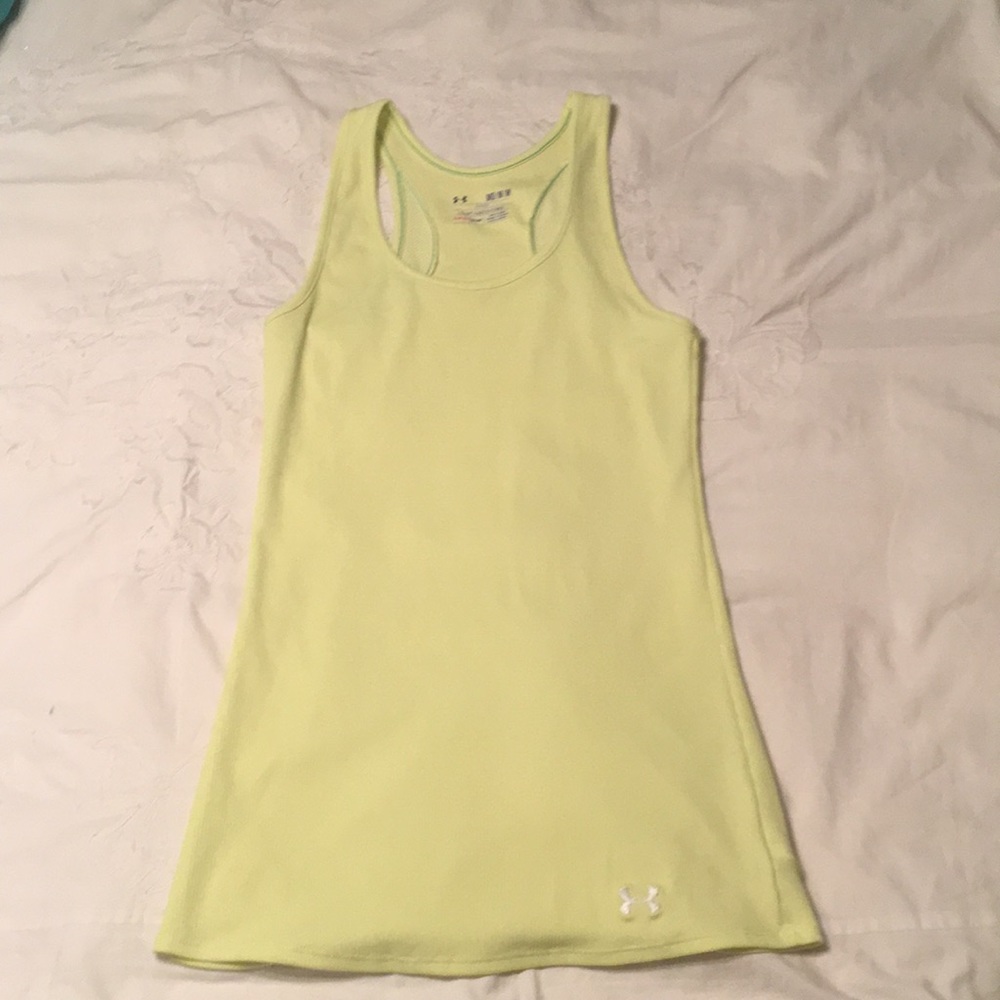 UA workout tank top neon yellow